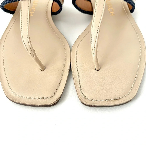 TORY BURCH | Jessa Leather Thong Sandal Dulce De Leche and Tan cream Size 6.5 main image 3